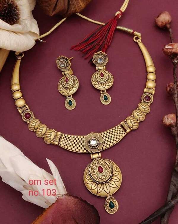 Base Metal: Brass & Copper
Plating: 1Gram Gold
Stone Type: Artificial Stones
Sizing: Adjustable
Type: Necklace and Earrings
Net Quantity (N): 1
New look antique set with minakari & stone
Country of Origin: India