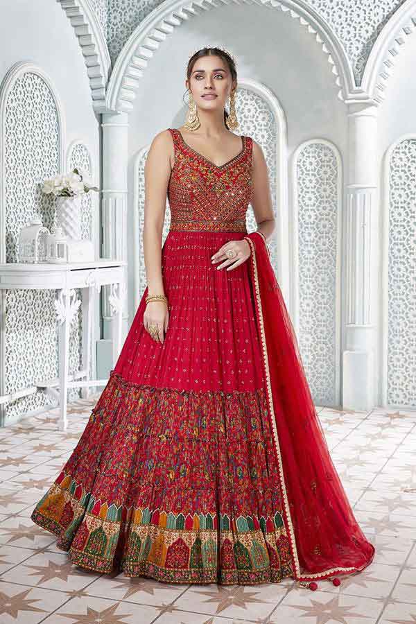 Awesome Red Colored Designer Suit